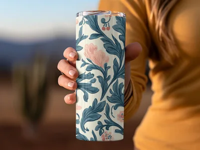 William Morris Strawberry Thief Pattern Pink Blue Digital - Moore and Mountain