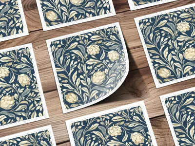 William Morris Vines Background Dark Floral Pattern Digital - Moore and Mountain