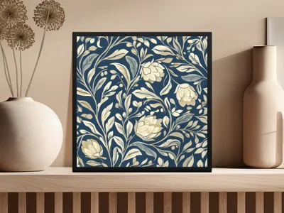 William Morris Vines Background Dark Floral Pattern Digital - Moore and Mountain