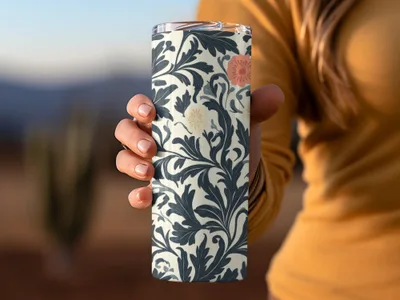 William Morris Vines Background with Dark Colors Digital - Moore and Mountain