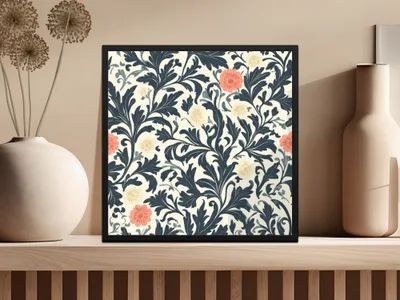 William Morris Vines Background with Dark Colors Digital - Moore and Mountain