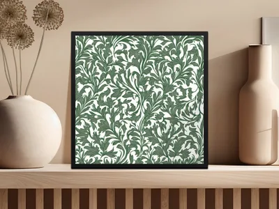 Willow Branches William Morris Seamless Vines Background Dark Green Vines Digital - Moore and Mountain