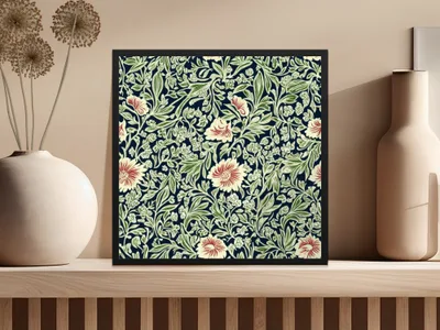 Willow leaves William Morris Larkspur Print Seamless Pattern Digital - Moore and Mountain