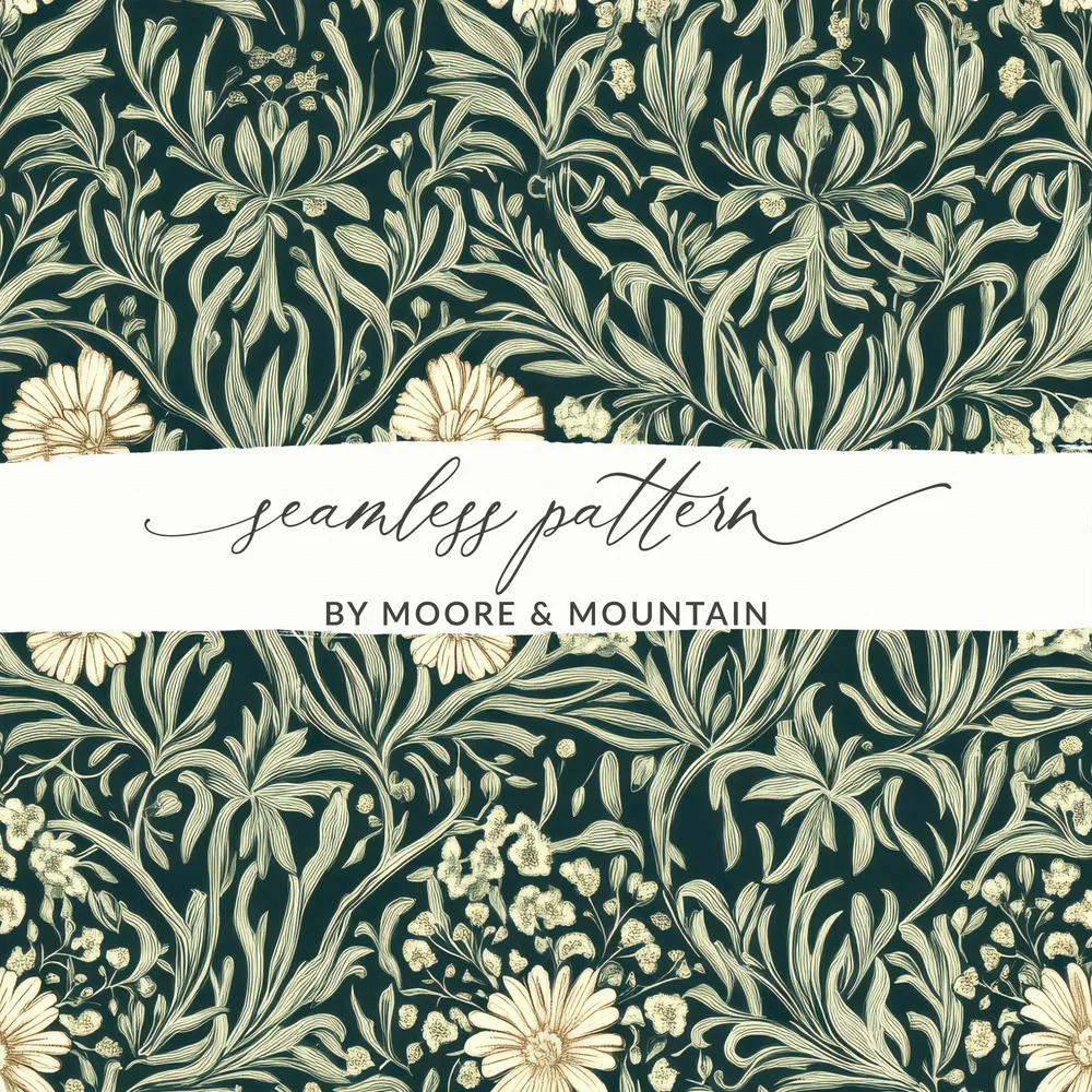 Willow Leaves William Morris Seamless Pattern Digital - Moore and Mountain