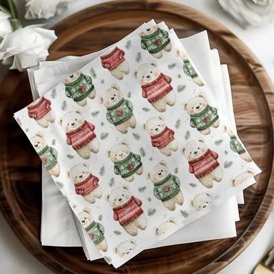 Winter Bear Seamless Pattern, Christmas Digital Paper, Holiday Bears, Cute Animal Print, Festive Fabric Design, JPEG Files, Digital - Moore and Mountain