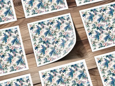 Winter Floral Digital Pattern, Christmas Blooms Seamless Design, Holiday Flower Repeat Pattern, Cozy Winter Digital Download, Scrapbooking - Moore and Mountain