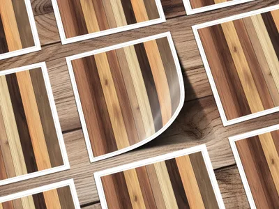 Multicolored Wood Panel Pattern Decorative Stickers