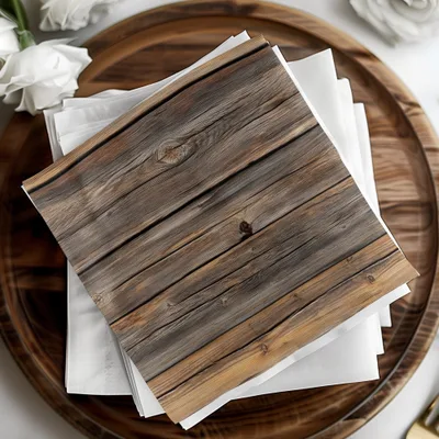 Rustic Wooden Design Square Napkins for Special Events