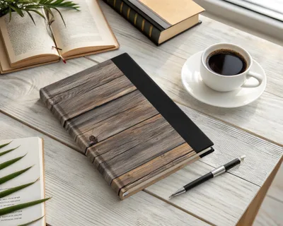 Rustic Wood Panel Cover Design Hardcover Notebook