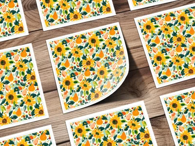 Vibrant Floral and Fruit Pattern Sticker Sheets