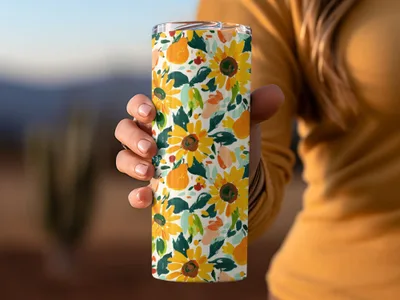 Vibrant Sunflower Design Insulated Tumbler Product