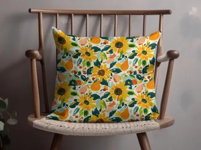 Sunflower and Fruit Pattern Decorative Pillow Product