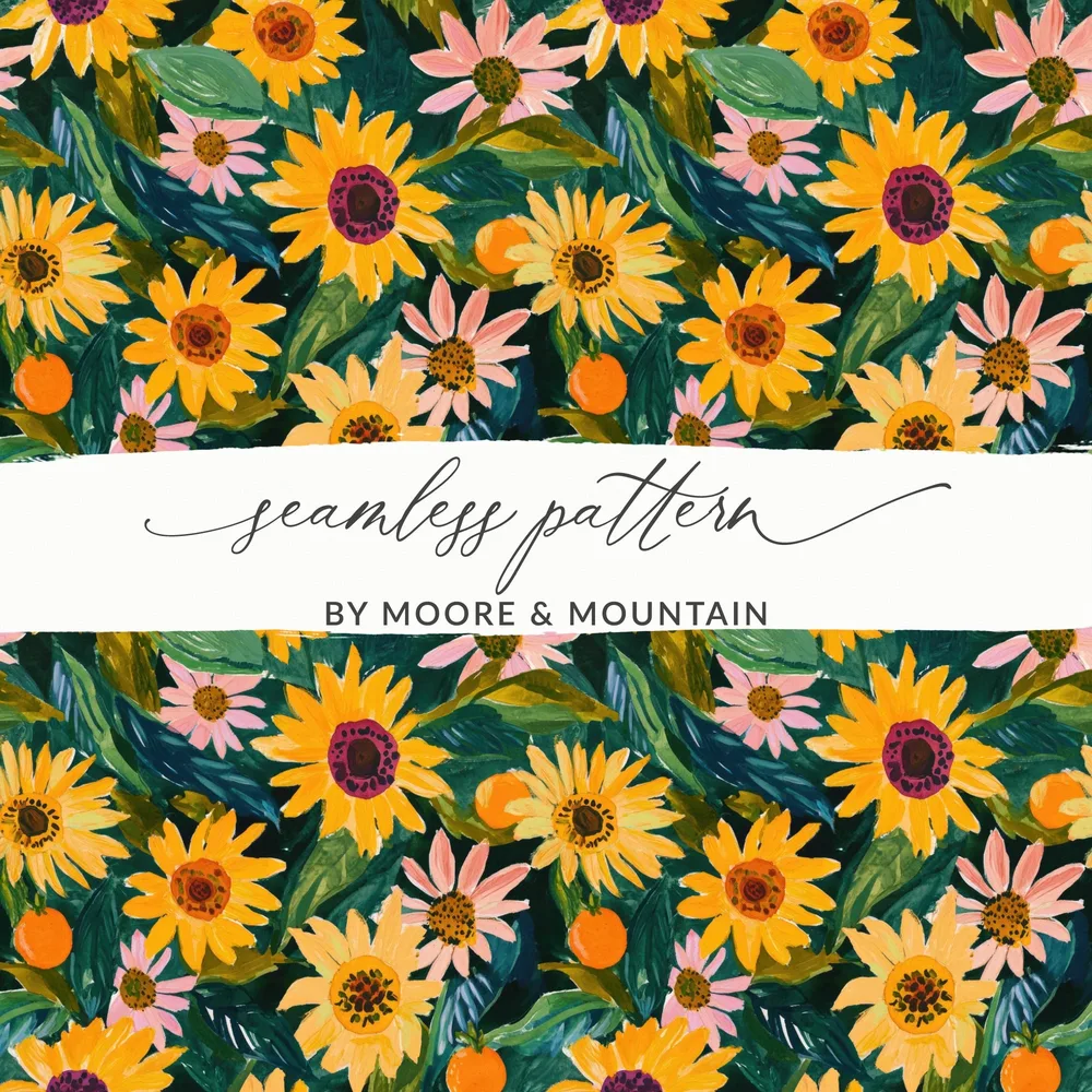 Seamless Pattern with Vibrant Floral Design for Crafts