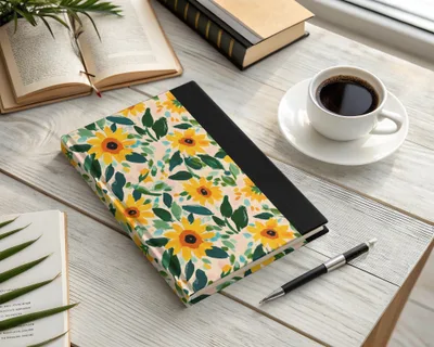 Sunflower Design Hardcover Notebook Perfect for Journaling