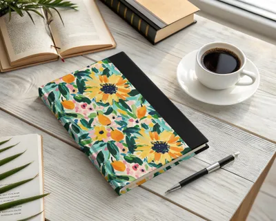 Vibrant Floral Pattern Hardcover Notebook Product