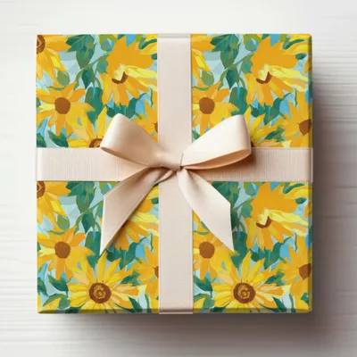 Bright Sunflower Design Gift Wrap for Special Occasions