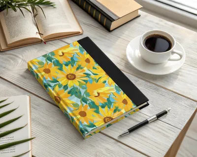 Sunflower Print Hardcover Journal for Writing and Notes