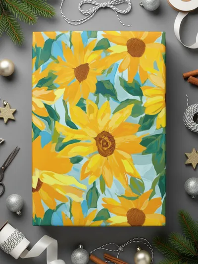 Vibrant Sunflowers Gift Wrapping Paper for Birthdays