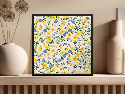 Vibrant Floral Pattern Framed Print for Home Decor
