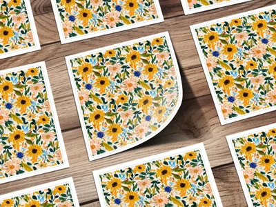 Vibrant Floral Pattern Stickers Perfect for Decoration
