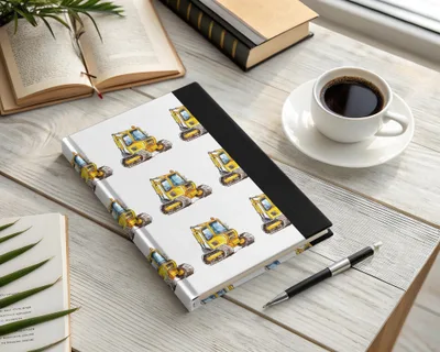 Yellow Excavator Seamless Pattern, Construction Vehicles, Digital Download, Kids Fabric, Scrapbooking Paper, Trucks, Construction Theme - Moore and Mountain