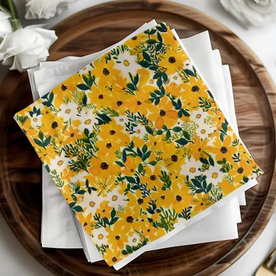 Yellow Floral Digital Paper, Spring Flower Pattern, Seamless Floral Print, Bright Summer Blooms, Digital Download for Crafts, Fabric Design - Moore and Mountain