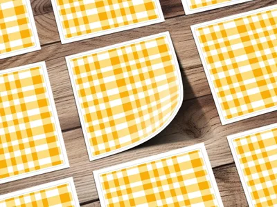 Yellow Gingham Digital Paper, Seamless Checkered Pattern, Fabric Texture, 12x12 JPEG, Scrapbooking Paper, Commercial Use - Moore and Mountain