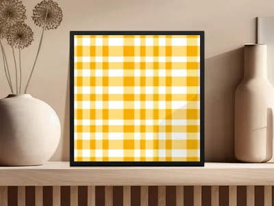 Yellow Gingham Digital Paper, Seamless Checkered Pattern, Fabric Texture, 12x12 JPEG, Scrapbooking Paper, Commercial Use - Moore and Mountain