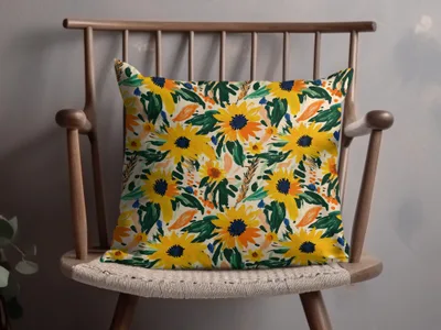 Colorful Sunflower Pattern Throw Pillow Decor Pillow