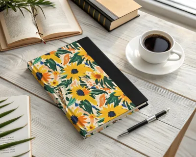 Bright and Colorful Floral Design Hardcover Notebook