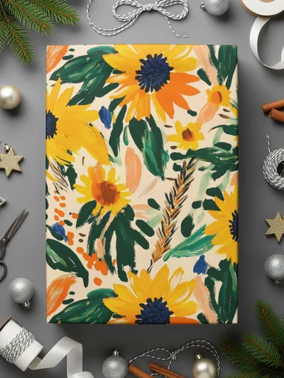 Sunflower Pattern Gift Wrap Sheets Perfect for Any Occasion