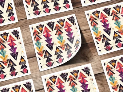 Colorful Geometric Arrow Pattern Sticker Sheet