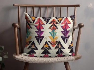 Vibrant Tribal Pattern Throw Pillow for Stylish Decor