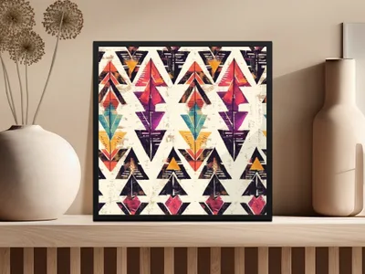Vibrant Geometric Arrow Pattern Wall Art Decor Piece