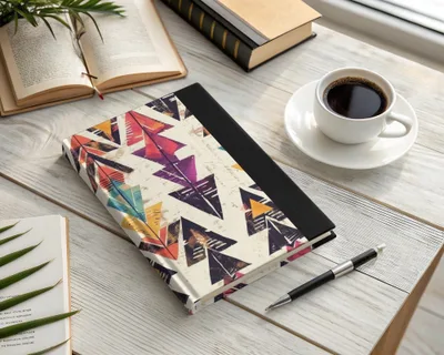 Colorful Geometric Arrow Pattern Journal Notebook