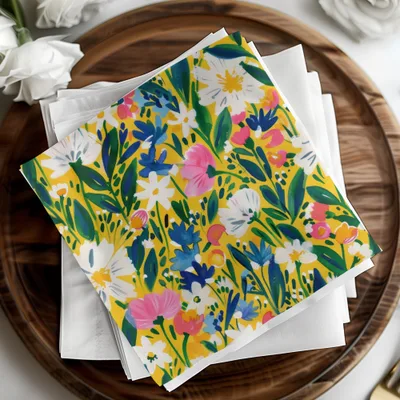 Yellow Spring Impressionistic Floral Spring Pattern Digital - Moore and Mountain