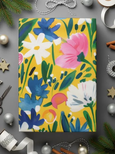 Yellow Spring Impressionistic Floral Spring Pattern Digital - Moore and Mountain
