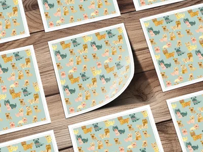 Yorkshire Terrier Seamless Pattern Digital Paper, Dog Breed Pattern Download, Cute Puppy Fabric Design, Pet Lover Background, Kids Digital - Moore and Mountain