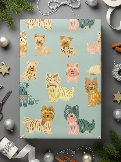 Yorkshire Terrier Seamless Pattern Digital Paper, Dog Breed Pattern Download, Cute Puppy Fabric Design, Pet Lover Background, Kids Digital - Moore and Mountain